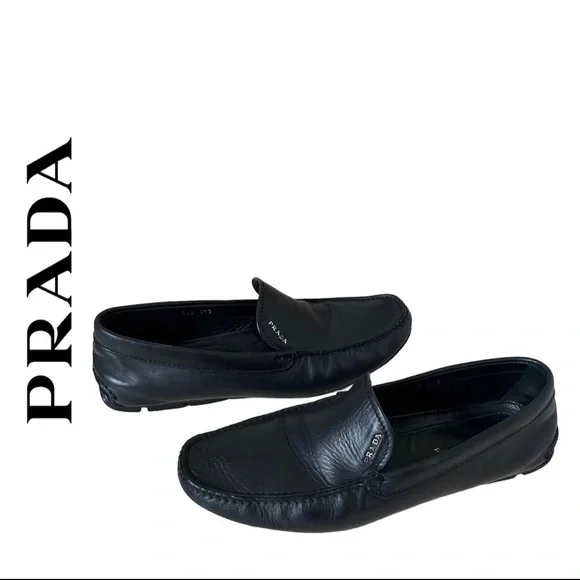 Prada | Shoes | Prada Black Drivers Loafers Size 8 Men 